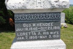 George W & Lorreta A Hendee Monument