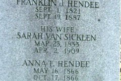 Franklin J & Sarah Van Sicklen Hendee