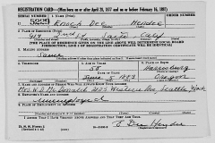 Enoch Hendee Draft Card
