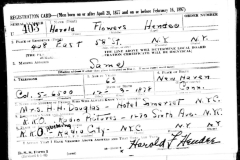 Harold Flowers Hendee, Registration