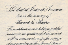 Howard E Hendee Presidential Memorial