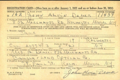 John A Demer Draft Card