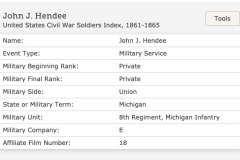 John J Hendee Civil War
